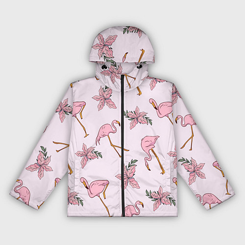 Женская ветровка Розовый фламинго / 3D-Черный – фото 1