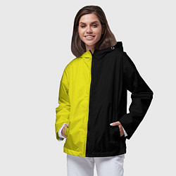 Ветровка с капюшоном женская BLACK YELLOW, цвет: 3D-черный — фото 2