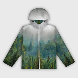 Ветровка с капюшоном женская Лес, цвет: 3D-белый