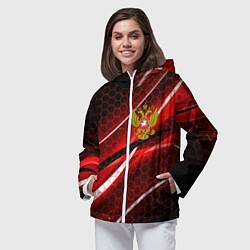 Ветровка с капюшоном женская РОССИЯ, цвет: 3D-белый — фото 2