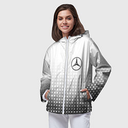 Ветровка с капюшоном женская Mercedes-Benz, цвет: 3D-белый — фото 2