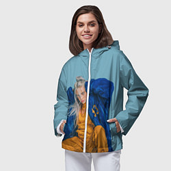 Ветровка с капюшоном женская Billie Eilish, цвет: 3D-белый — фото 2