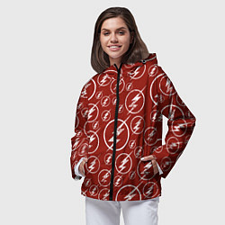 Ветровка с капюшоном женская The Flash Logo Pattern, цвет: 3D-черный — фото 2