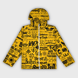 Ветровка с капюшоном женская ЛОГОТИПЫ РОК ГРУПП, цвет: 3D-белый
