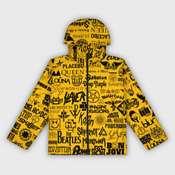 Ветровка с капюшоном женская ЛОГОТИПЫ РОК ГРУПП, цвет: 3D-черный