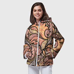 Ветровка с капюшоном женская Дудл узоры, цвет: 3D-белый — фото 2