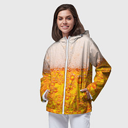 Ветровка с капюшоном женская ПИВО, цвет: 3D-белый — фото 2