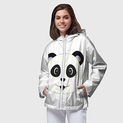 Ветровка с капюшоном женская Panda, цвет: 3D-белый — фото 2