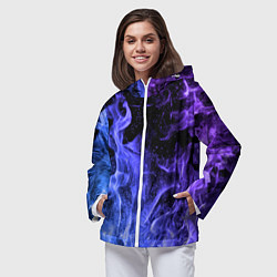 Ветровка с капюшоном женская ОГОНЬ, цвет: 3D-белый — фото 2