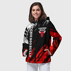Ветровка с капюшоном женская CHICAGO BULLS, цвет: 3D-черный — фото 2