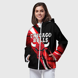 Ветровка с капюшоном женская CHICAGO BULLS, цвет: 3D-белый — фото 2