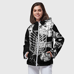 Ветровка с капюшоном женская Attack on titan, цвет: 3D-белый — фото 2