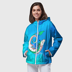 Ветровка с капюшоном женская Унесенные призраками Хаку, цвет: 3D-белый — фото 2