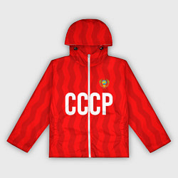 Ветровка с капюшоном женская Форма сборной СССР, цвет: 3D-белый