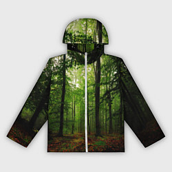 Ветровка с капюшоном женская Лес, цвет: 3D-белый