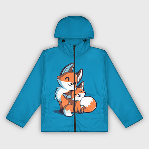 Женская ветровка Лисья семья / 3D-Черный – фото 1