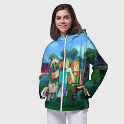 Ветровка с капюшоном женская Minecraft, цвет: 3D-белый — фото 2