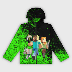 Ветровка с капюшоном женская Minecraft, цвет: 3D-черный