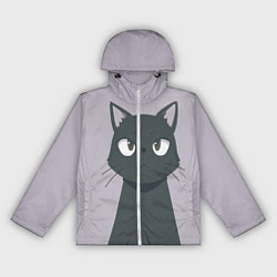Ветровка с капюшоном женская Чёрный кот, цвет: 3D-белый