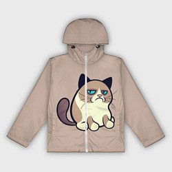 Ветровка с капюшоном женская Великий Grumpy Cat, цвет: 3D-белый