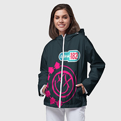 Ветровка с капюшоном женская Blink 182, цвет: 3D-белый — фото 2