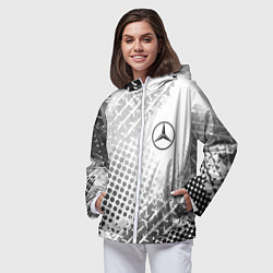 Ветровка с капюшоном женская Mercedes-Benz, цвет: 3D-белый — фото 2