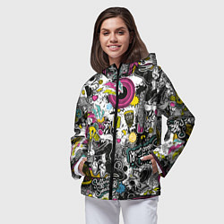 Ветровка с капюшоном женская Сильвестр, цвет: 3D-черный — фото 2