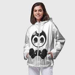 Ветровка с капюшоном женская Bendy And The Ink Machine, цвет: 3D-белый — фото 2