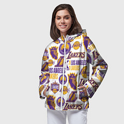 Ветровка с капюшоном женская LAKERS LOGO, цвет: 3D-белый — фото 2