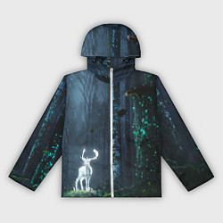 Ветровка с капюшоном женская Олень, цвет: 3D-белый
