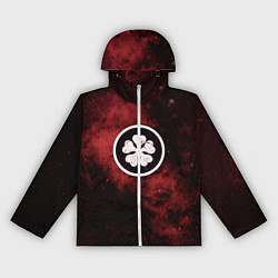 Ветровка с капюшоном женская Черный клевер, цвет: 3D-белый