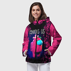 Ветровка с капюшоном женская AMONG US, цвет: 3D-черный — фото 2