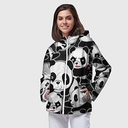 Ветровка с капюшоном женская Смешные панды, цвет: 3D-белый — фото 2