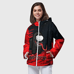 Ветровка с капюшоном женская AMONG US, цвет: 3D-белый — фото 2