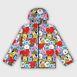 Ветровка с капюшоном женская BT21 BTS, цвет: 3D-черный