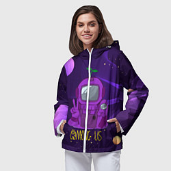 Ветровка с капюшоном женская Among Us x Fortnite, цвет: 3D-белый — фото 2