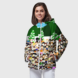 Ветровка с капюшоном женская Южный Парк South Park, цвет: 3D-белый — фото 2