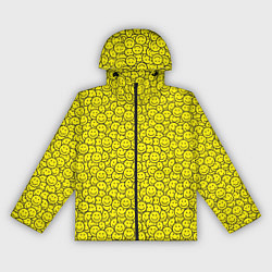 Ветровка с капюшоном женская Смайлики, цвет: 3D-черный