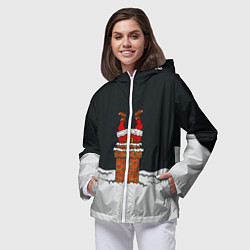 Ветровка с капюшоном женская С Новым Годом!, цвет: 3D-белый — фото 2