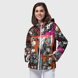 Ветровка с капюшоном женская Cyberpunk 2077, цвет: 3D-белый — фото 2
