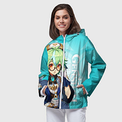 Ветровка с капюшоном женская GENSHIN IMPACT, САХАРОЗА, цвет: 3D-белый — фото 2