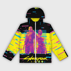 Ветровка с капюшоном женская Cyberpunk 2077 - Взлом системы, цвет: 3D-белый