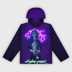Ветровка с капюшоном женская Cyberpunk 2077 V, цвет: 3D-черный