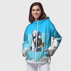 Ветровка с капюшоном женская Genshin Impact, цвет: 3D-белый — фото 2