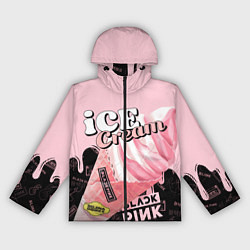 Ветровка с капюшоном женская BLACKPINK ICE CREAM, цвет: 3D-черный