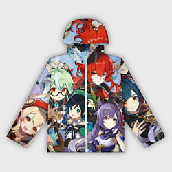 Ветровка с капюшоном женская Персонажи Genshin Impact, цвет: 3D-белый