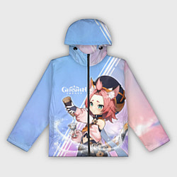 Ветровка с капюшоном женская Genshin Impact, цвет: 3D-черный