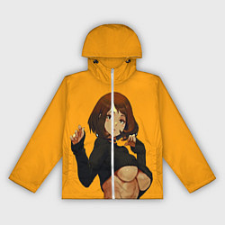 Ветровка с капюшоном женская Uraraka Ahegao Урарака, цвет: 3D-белый