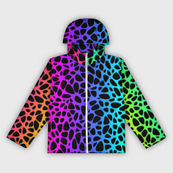 Ветровка с капюшоном женская Неоновый градиент, цвет: 3D-белый