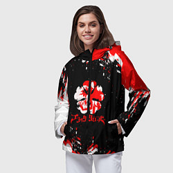 Ветровка с капюшоном женская Чёрный клевер, цвет: 3D-черный — фото 2